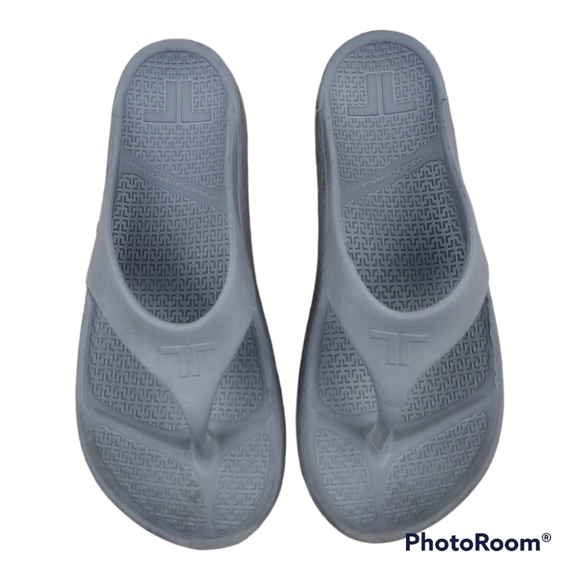 Telic Energy Dolphin Gray Waterproof Thong Slip On Flip Flops - Picture 2 of 16